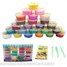OVI Non Toxin Air Dry Creative Modeling Clay Bucket With Assorted Colors Ultra Light Molding Magic Clay 24 Bright Color Creative DIY Crafts 24pcs B074N965WG